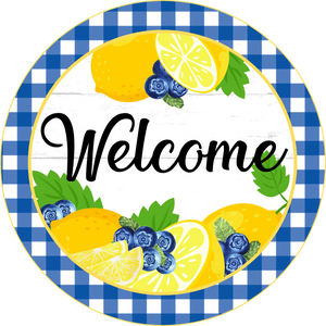 Welcome - Lemon Blueberries - Wreath Sign