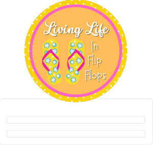 Living Life in Flip Flops-yellow- wreath rail