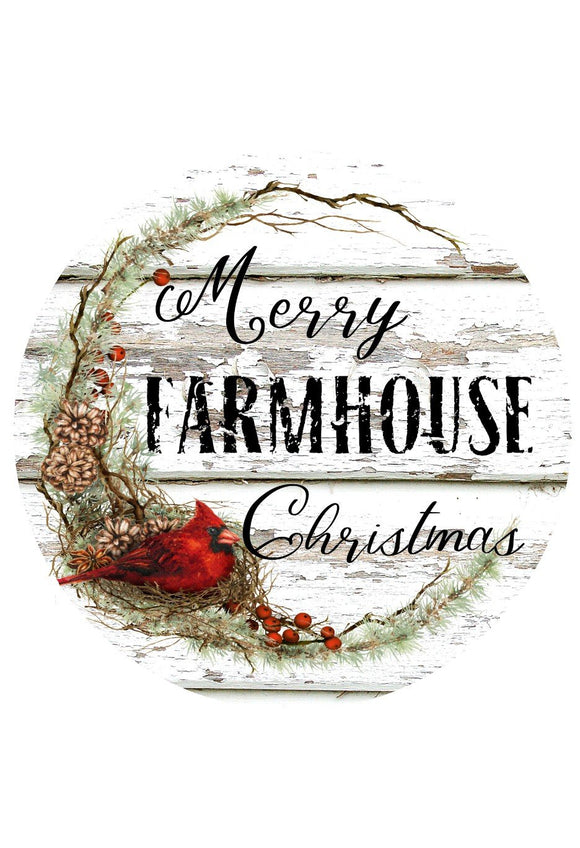 Merry Farmhouse Christmas - Wreath Sign