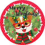 Corgi Merry Woofmas! wreath sign, wreath rail, wreath base