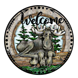 Welcome Moose - Wreath Sign