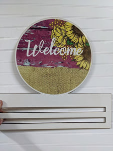 Welcome Sunflower Printed Wreath Rail