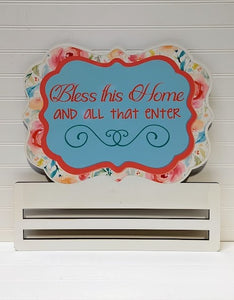 Bless this Home Benelux printed wreath rail