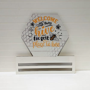 Welcome to our Hive hexagon printed wreath rail
