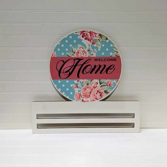 Welcome Home Florals printed wreath rail