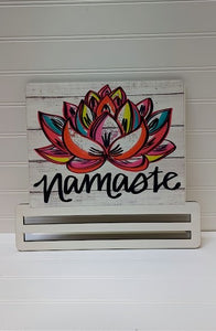 Namaste rectangle printed wreath rail