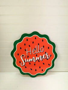 Hello Summer watermelon - Wreath Sign