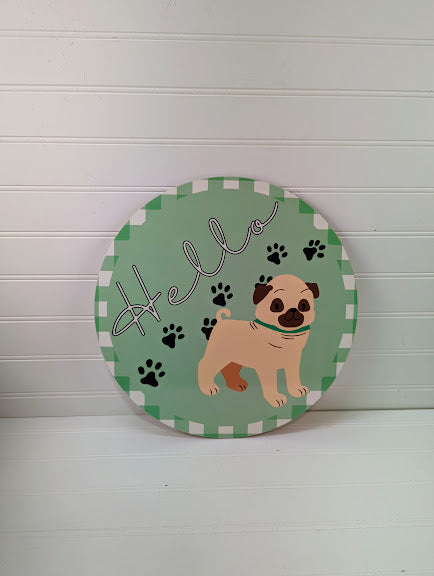 Hello Dog - Wreath Sign