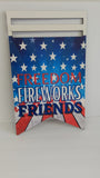 Freedom Fireworks Friends patriotic bunting, Wreath Rail