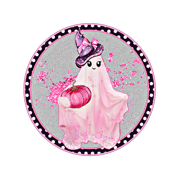 Pink Ghost - Wreath Sign