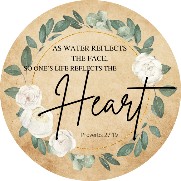 Proverbs 27:19 wreath sign