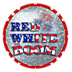 Red White Boom - Wreath Sign