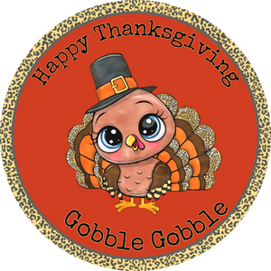 Happy Thanksgiving Baby Turkey - Wreath Sign