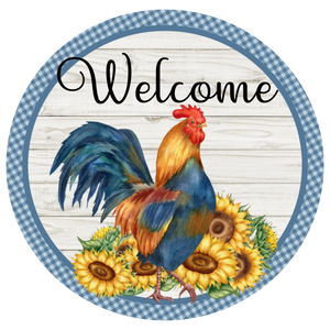 Welcome Rooster - Wreath Sign