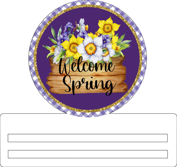 Welcome Spring Purple wreath rail