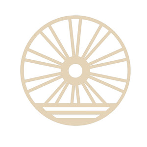 bicycle, wagon wheel wreath rail