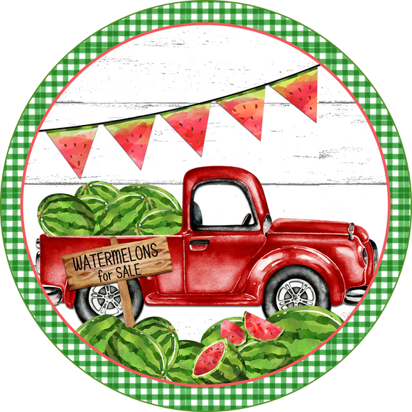 Watermelon Truck - Wreath Sign