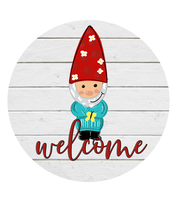 Welcome Gnome - Wreath Sign