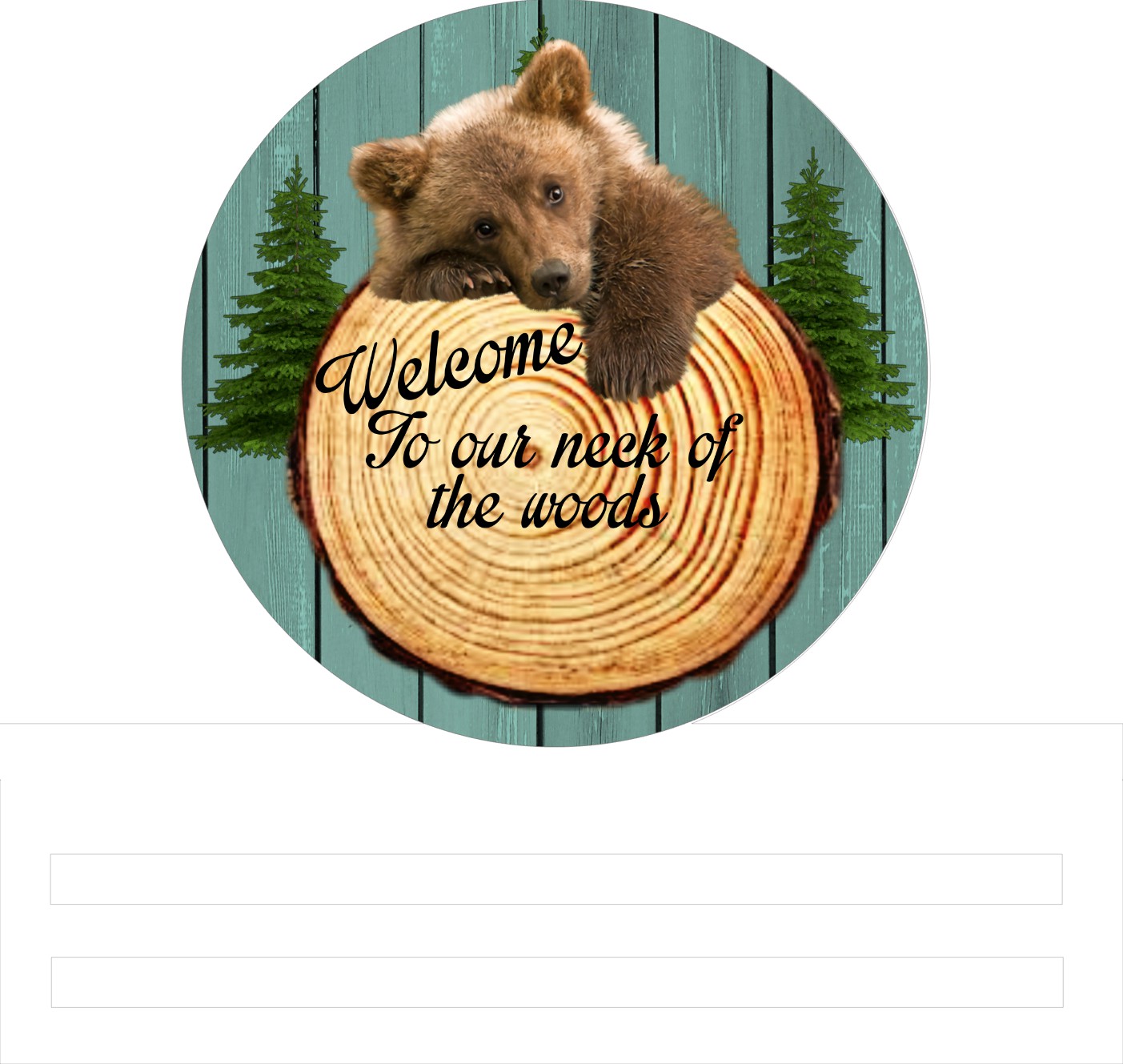 Welcome Bear Wreath Rail