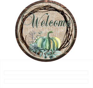 Welcome Teal Pumpkin Wreath Rail