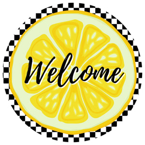 Welcome Lemon Check - Wreath Sign