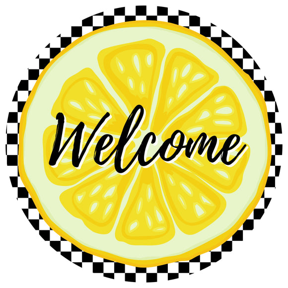 Welcome Lemon Check - Wreath Sign