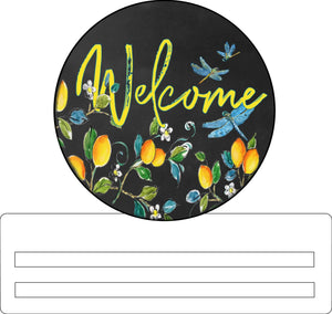 Welcome Lemon & Dragonfly wreath rail