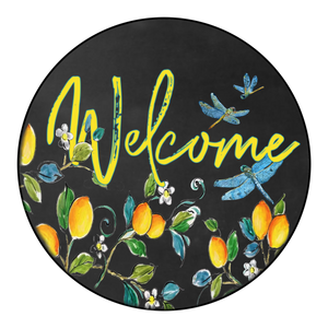 Welcome Lemons & Dragonfly - Wreath Sign