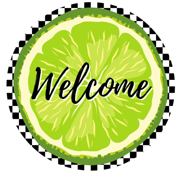 Welcome Lime Check - Wreath Sign
