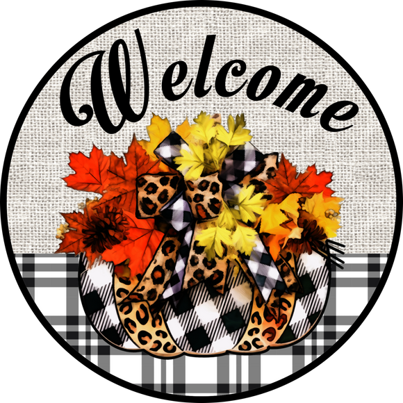 Welcome Fall Pumpkin - Wreath Sign