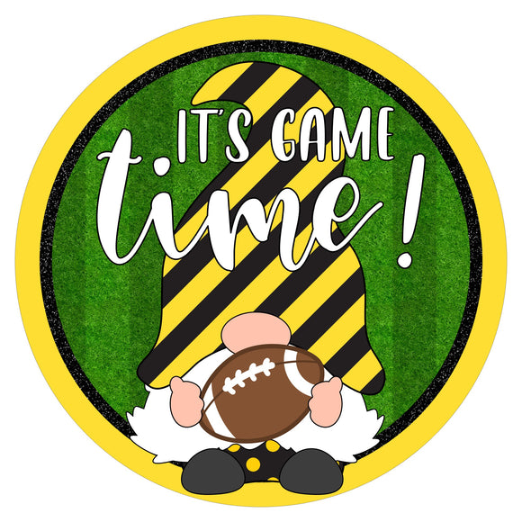 Football It's Game Time- Black and gold