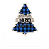 Blue Plaid Christmas Tree- Ho Ho Ho Merry Christmas