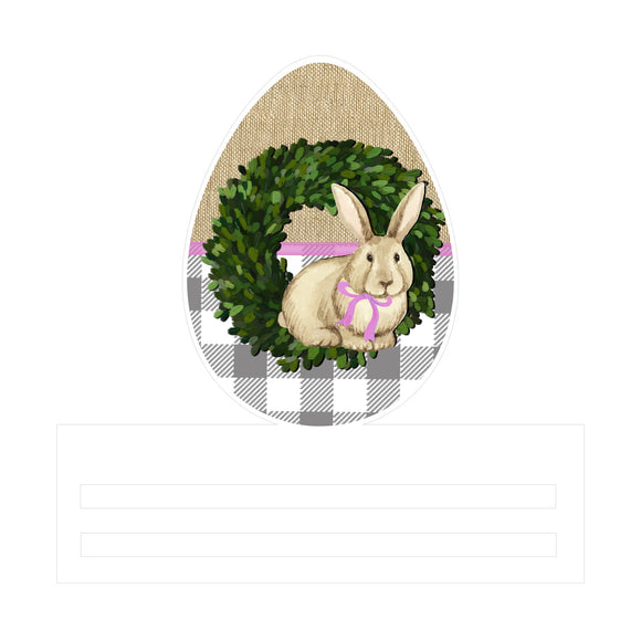 Bunny Wreath Easter Egg Printed Wreath Rail