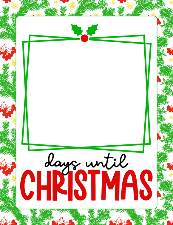 Christmas Countdown wreath sign, wall decor
