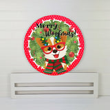 Corgi Merry Woofmas! wreath sign, wreath rail, wreath base