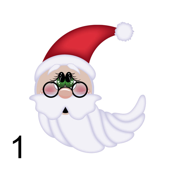 Crescent Santa printed wreath attachment - RIGHT facing