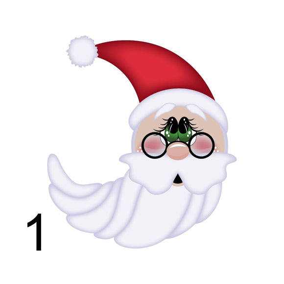Crescent Santa printed wreath attachment - LEFT facing