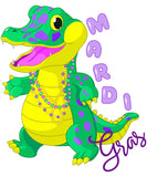 Mardi Gras Crocodile wreath sign, wreath rail