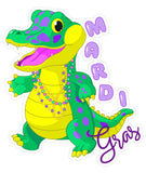 Mardi Gras Crocodile wreath sign, wreath rail