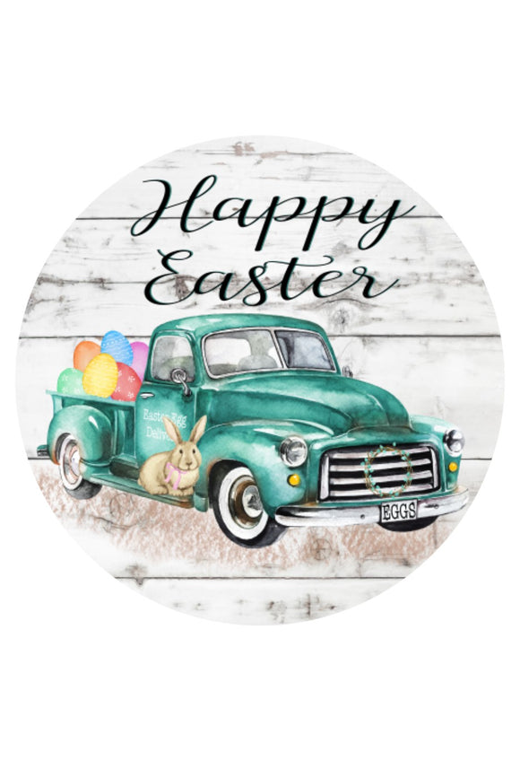 Easter Teal Truck - Wreath Sign