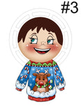 Elf with Christmas Sweater wreath rail