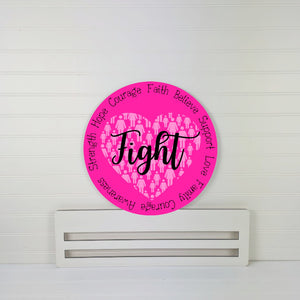 Fight breast cancer wreath rail