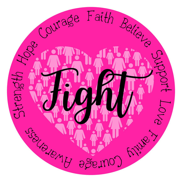 Fight breast cancer wreath sign