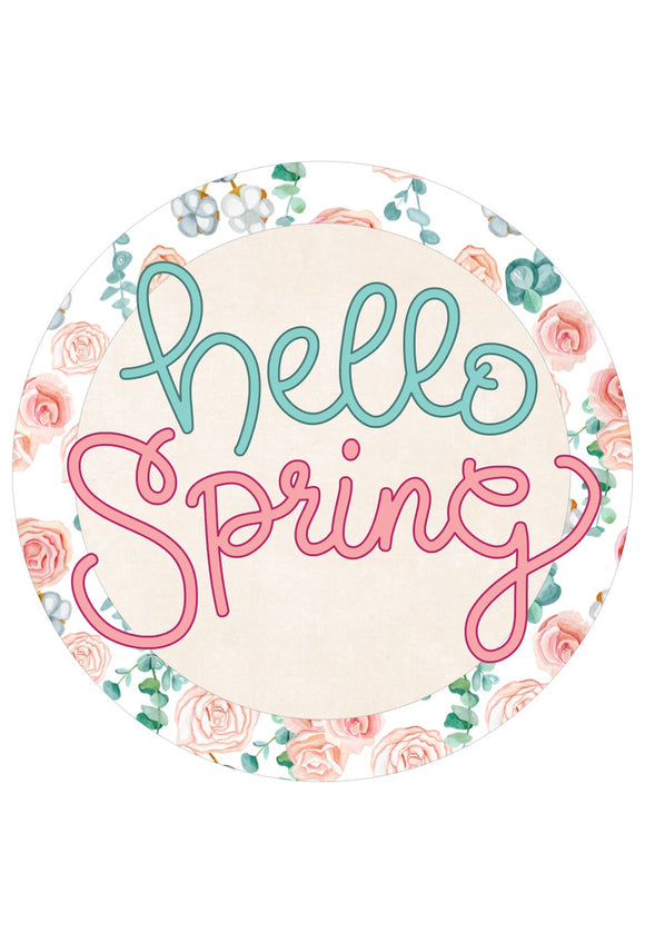 Floral Hello Spring - Wreath Sign