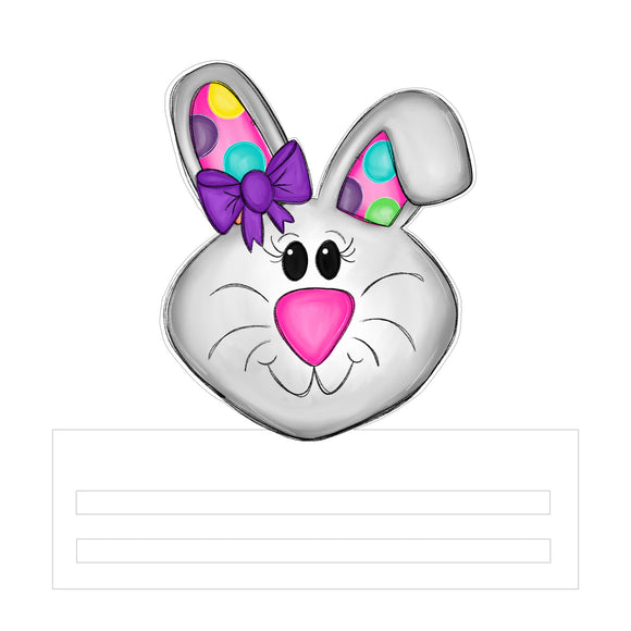 Easter Bunny Printed Wreath Rail (bow)