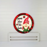 Gnome place like home poinsettia Wreath Rail