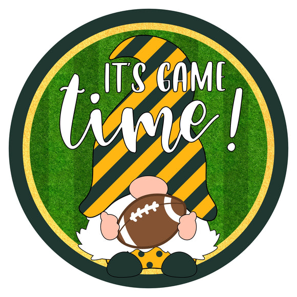 Football It's Game Time- green and gold