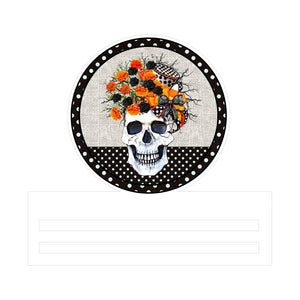 Skull Halloween Printed Wreath Rail