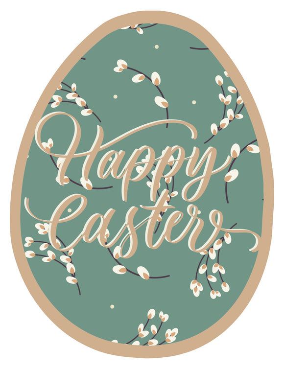 Happy Easter egg green, Wreath Sign