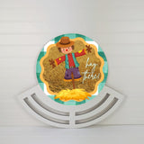 Hay there! teal plaid Wreath Rail